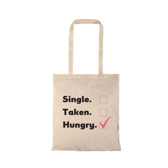 Τσάντα αγοράς ( NATURAL) με μακριά χερούλια HUNGRY