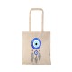 Τσάντα αγοράς ( NATURAL) με μακριά χερούλια EVIL EYE BEAD
