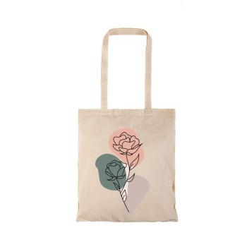 Τσάντα αγοράς ( NATURAL) με μακριά χερούλια ROSE