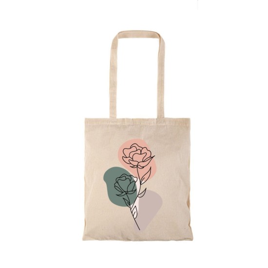 Τσάντα αγοράς ( NATURAL) με μακριά χερούλια ROSE